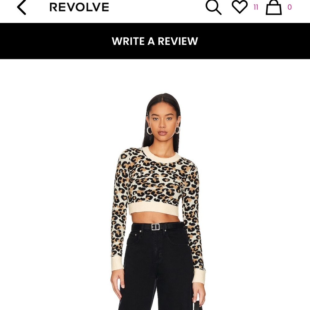 Leopard Print Cropped Sweater Top